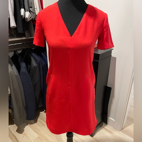 Banana Republic Summer Tangerine Colour Dress Sz 00 Petite - Picture 1 of 3